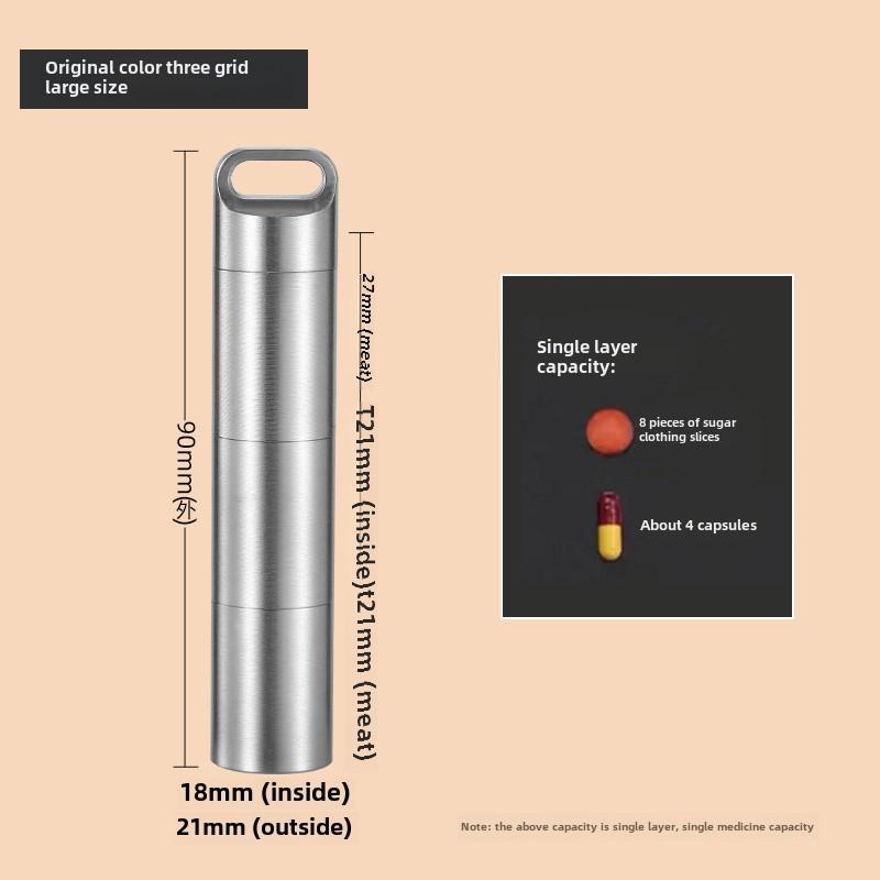 

Переносна аптечка з нержавіючої сталі для серцевих таблеток - маленьке водонепроникне сховище для першої допомоги та догляду за літніми людьми