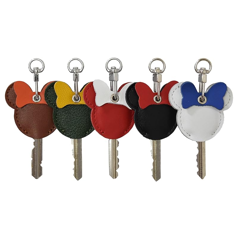 

[Angel House] key cover leather genuine leather key case keycap Crime prevention leather key cover key number Number hidden strap men s ladies mouse
