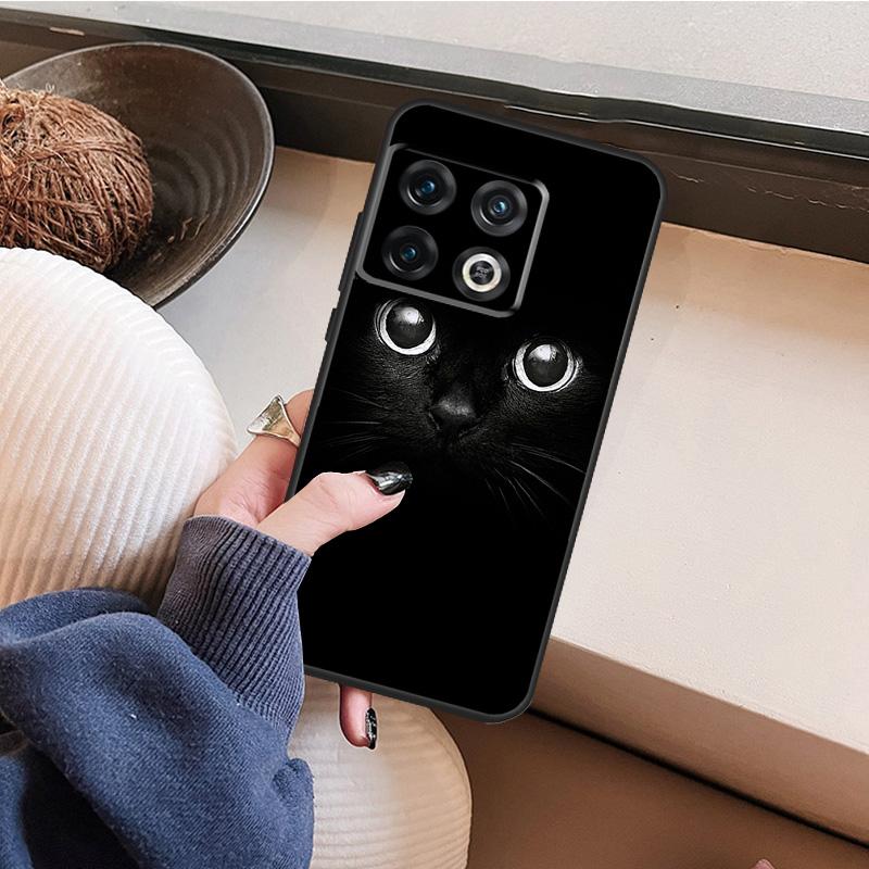 BLACK CUTE KITTY Case For OnePlus 10T 10R 8T 12R 13R 13s 13 12 11 9 10 Pro Nord 5 CE 2 3 4 Lite N20 N30 Cover