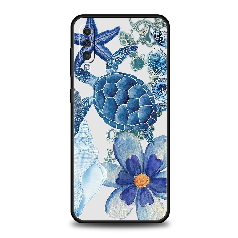 Phone Case For Samsung A56 A36 A26 A54 A52 A24 A14 A50 A70 A40 A20E A06 A12 A22 A34 A42 A32 5G A04s A16 Cover Cool Ocean Turtle