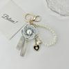Letter Camellia Flower Keychain Key Decor Bag Hanging Pendant Fashion Car Key Ring  Birthday Gift