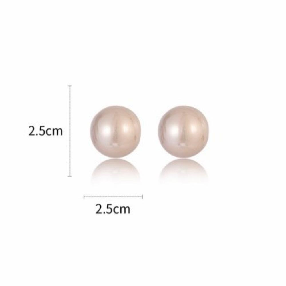 Simple Temperament Large Round Baroque Pearl Earrings for Women Bride Engagement Wedding Fashion Statement Earrings Jewelry Gift