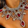 European And American Fashion Shiny Rhinestone Necklace Exquisite Multi-Colored Crystal Collarbone Chain Dinner Jewelry Necklace