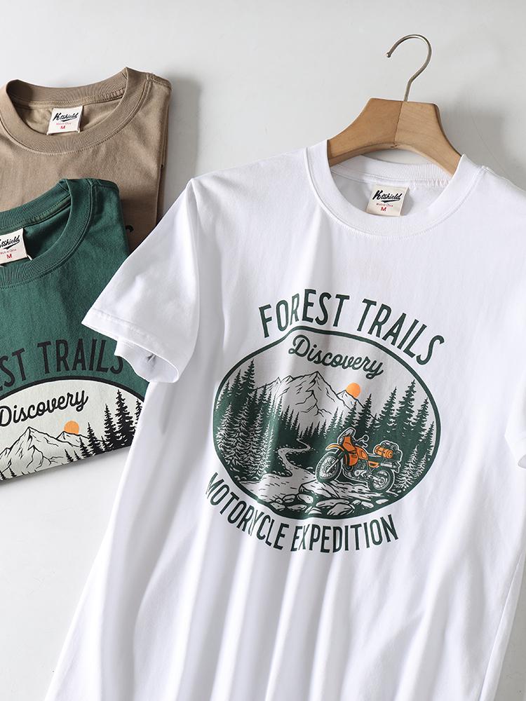 

Casual American Retro Summer T-Shirt: Breathable & Skin-Friendly, Hong Kong Style Print, Short Sleeve – Perfect for Couples! 3XL (Recommended for 175-190 jin) темно-зеленого