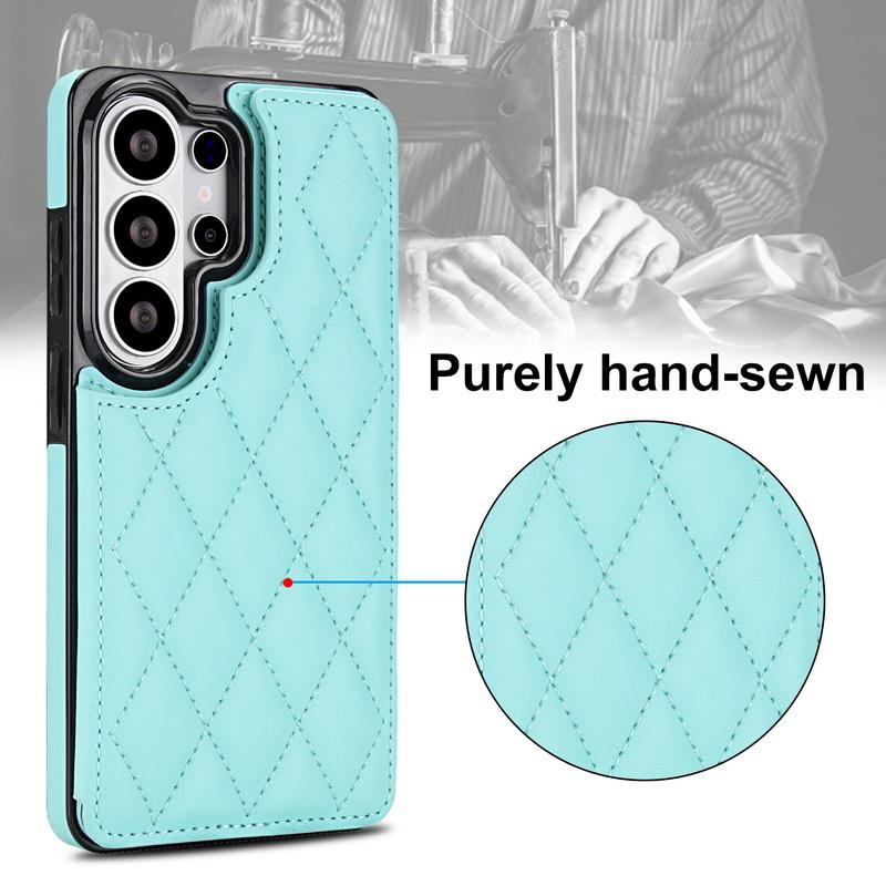 Luxury Mesh Leather Card Slots Wallet Case For Samsung Galaxy S26 Ultra S25 FE S24 S23 S22 Plus S21 FE A53 A54 A55 A56 A57 5G Card Holder Back Cover