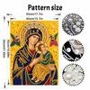 DIY Framed Pearl Bead Art Kit Religious Madonna and Child Pattern Sparkling Canvas Painting for Modern Room Wall Decor Gift