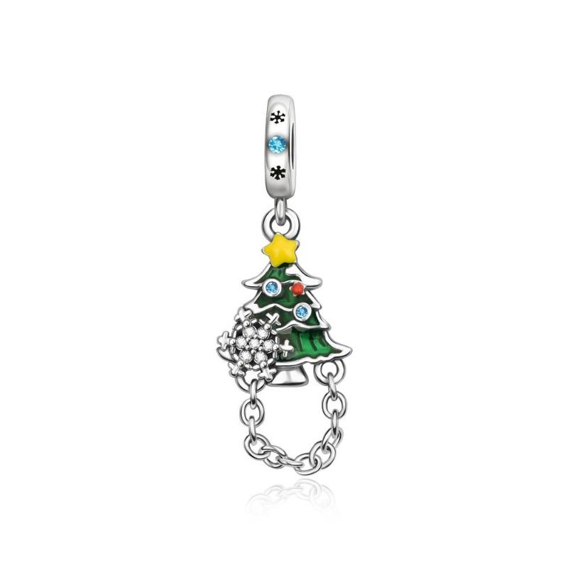 Copper Santa Claus Charms Bead Christmas House Dangle Pendant Fit Bangle Bracelet Necklace Diy Jewelry