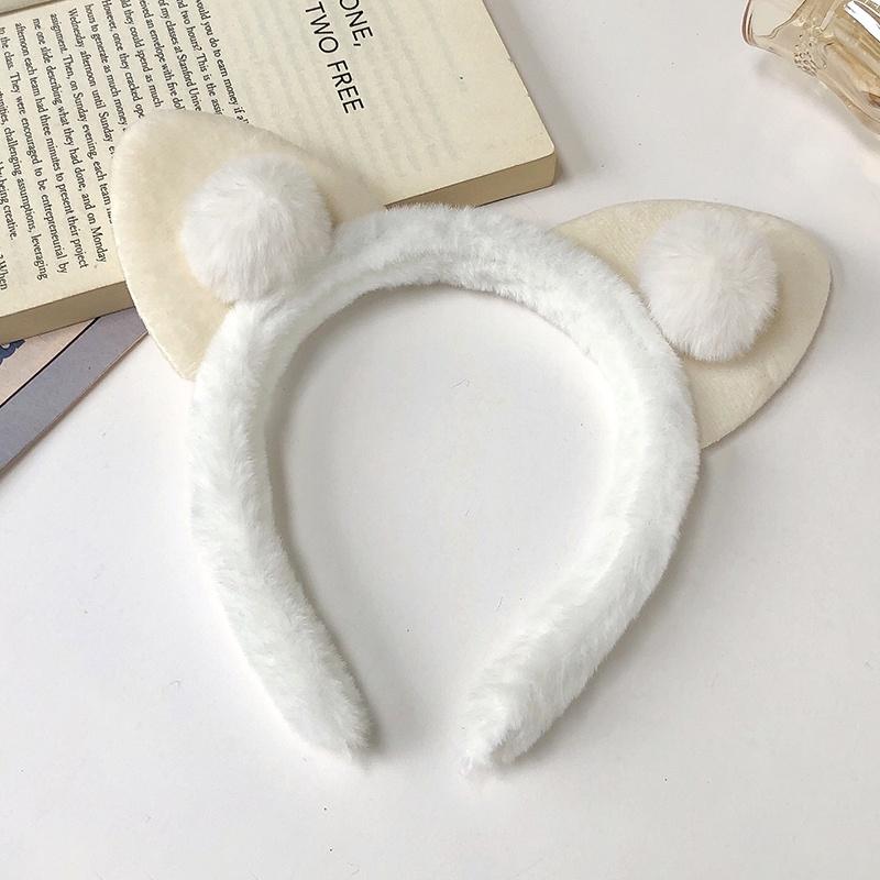 New Cute Plush Bear Ear Hair Bands Women Home Wash Face Make-up Non-slip Headband Girl Versatile Daily Hair Accessories