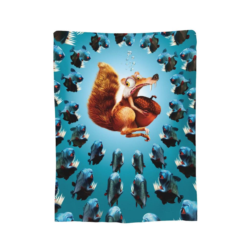 Cartoon Ice Ages Blanket Fleece Autumn/Winter  Breathable Ultra-Soft Throw Blanket for Home Travel Rug Piece