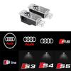 For Audi S4 2Pcs Led Car Logo Door Welcome Light For Audi A4 A6 C6 C7 A5 A7 A8 Q3 Q5 Q7 TT S3 S6 RS3 RS4 RS5 Sline Quattro Auto Accessories
