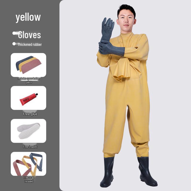 

Men s Full Body Waterproof Rubber Waders with Gloves