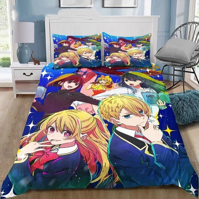 Anime Oshi No Ko Duvet Cover Pillowcase Bedding Set Kids Boy Girl Bedroom Decoration 2/3piece set Single/Double/Queen Large Size