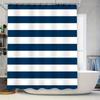 Unframed Striking Blue White Shower Curtain with Stripes Perfect for Your Bathroom Decor Premium Fabric Shower Curtain Waterproo