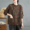 Women Long Sleeve Casual Pullovers Arrival Autumn Vintage Style O-neck Print Loose Female Thick Warm Sweatshirts