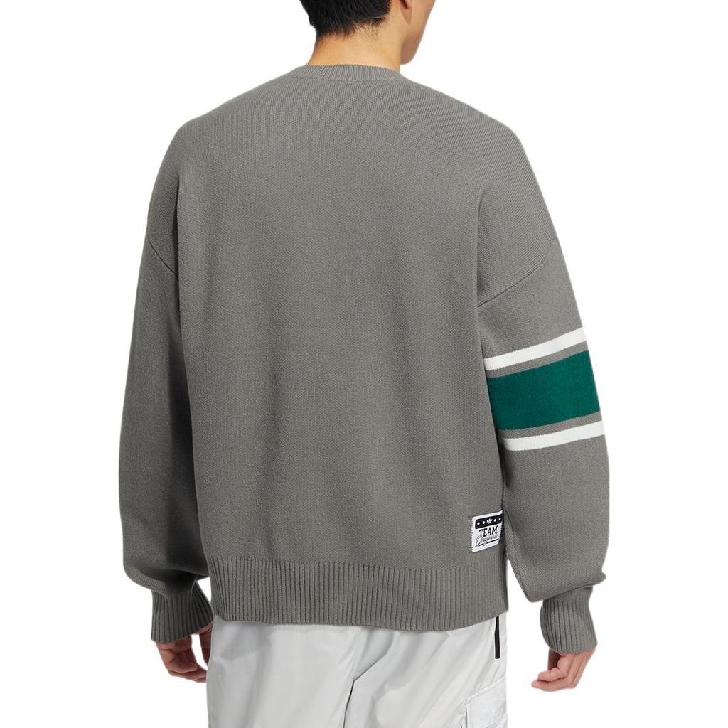 adidas Originals SS22 Logo Print Crewneck Pullover Sweatshirt Men Sweatshirt Gray HS7294