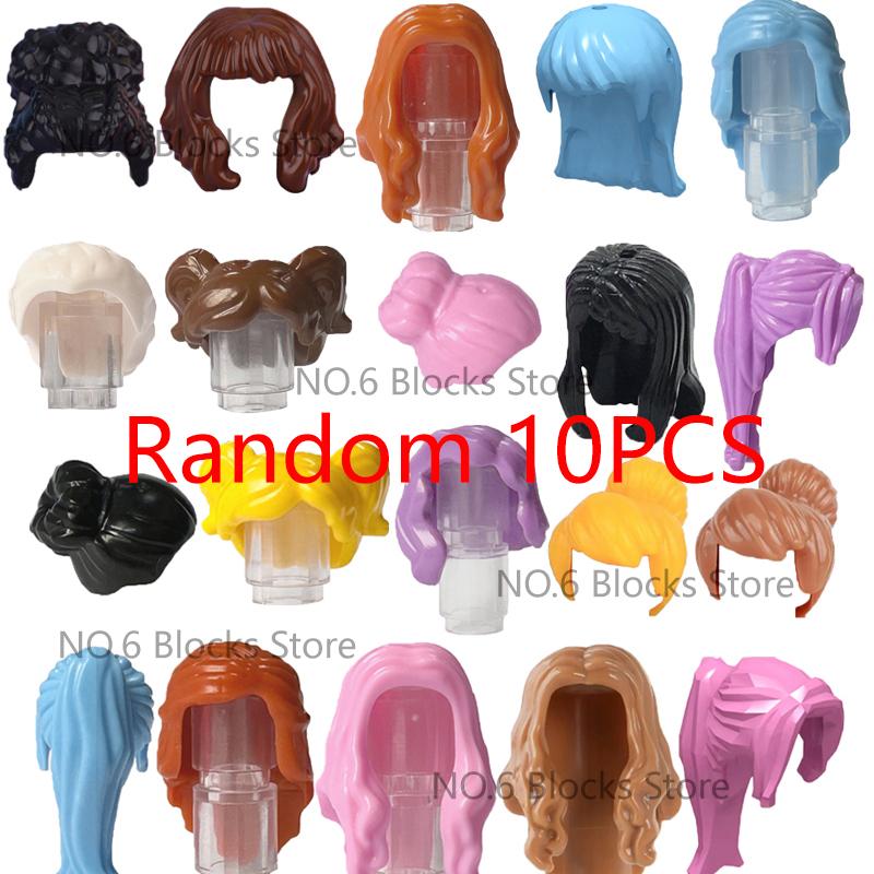 MOC City Small Particles Building Blocks Boys Girls Figures Accessories Curly Hair Beard Set Mini Bricks Toys Gifts For Kids G01
