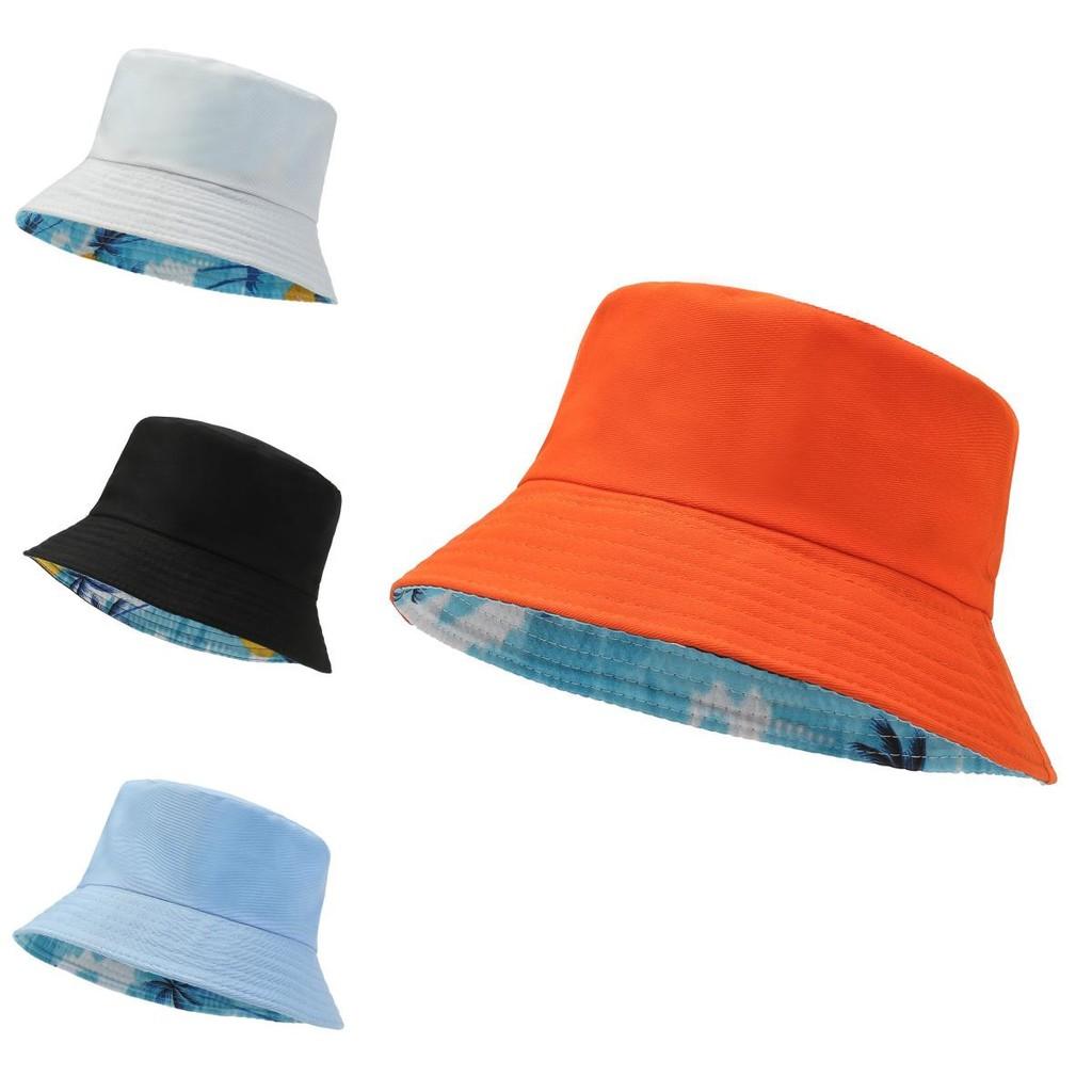 Fisherman Faced Double Hat Leaf Print Outdoor Cap Breathable Hats Gift Fashion