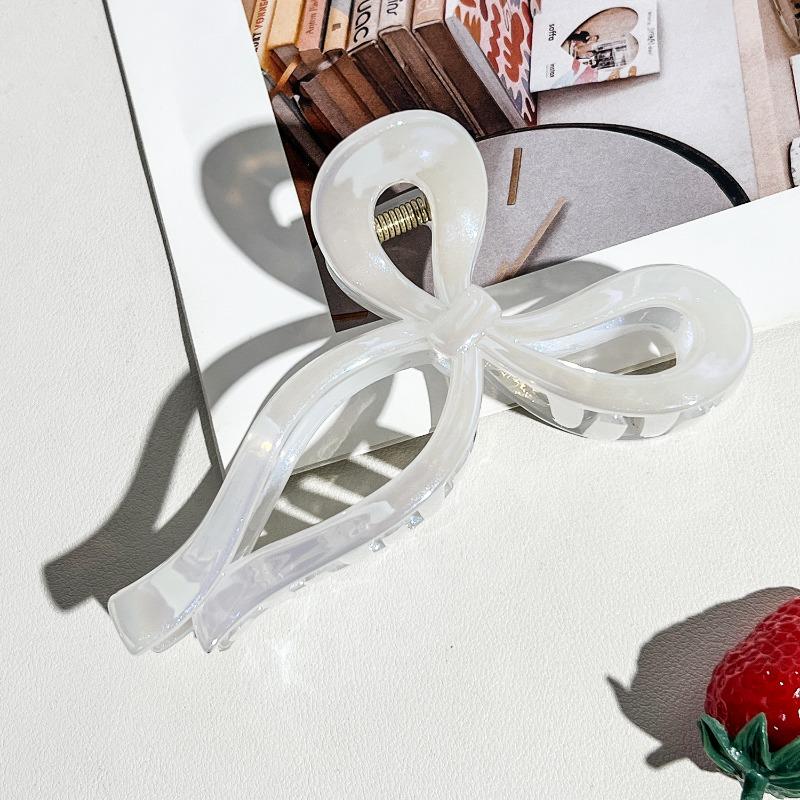 Jelly-colored Bow Back Head ClawLarge Hair Claw Updo Shark Clip Hair Accessory