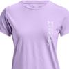 Under Armour Logo Print Solid Color Round Neck Short Sleeve T-Shirt Women T-Shirts Purple 1370760-515