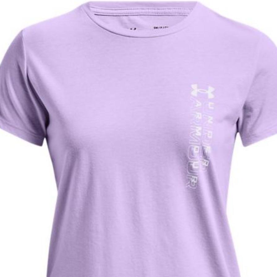 Under Armour Logo Print Solid Color Round Neck Short Sleeve T-Shirt Women T-Shirts Purple 1370760-515