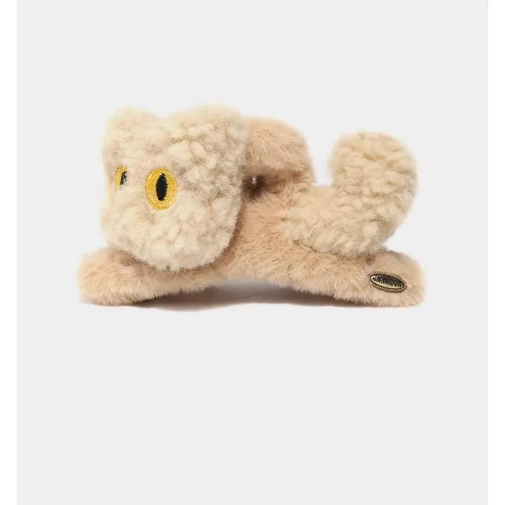 1 szt. wielokolorowa damska i dziewczęca jesienno-zimowa pluszowa trójwymiarowa kotka, duży rozmiar, uroczy klips, klips rekin, klamra do włosów