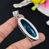 Blue Topaz Gemstone Handmade 925 Sterling Silver Jewelry Pendant 2.48" KG-97