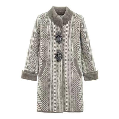 Luxury and Comfort Combined: Women's Mid-length Casual Coat with Faux Mink Fur for Middle-aged Moms