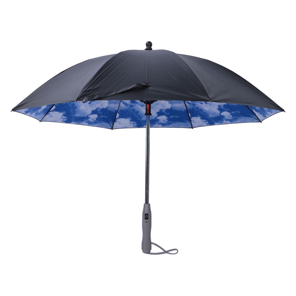 Sun Umbrella Built In Fan and Mister Spray 8 Ribs USB Rechargeable Windproof UV Umbrella for Summer