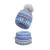 2Pcs/Set Winter Hat Scarf Set Thickened Velvet Lining Colorful Versatile Elastic Fit