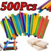 50-500Pcs Colored Wooden Ice Cream Stick Natural Craft Sticks Popsicle Diy Mold Wood Ice Pop Sticks Resin Making Tools