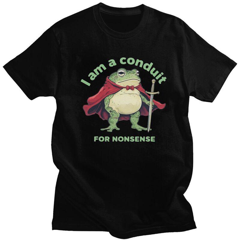 I Am A Conduit For Nonsense Funny Frog TShirt 100 Cotton Tee Tops Summer Round Neck Tshirts Casual Short Sleeve Clothes
