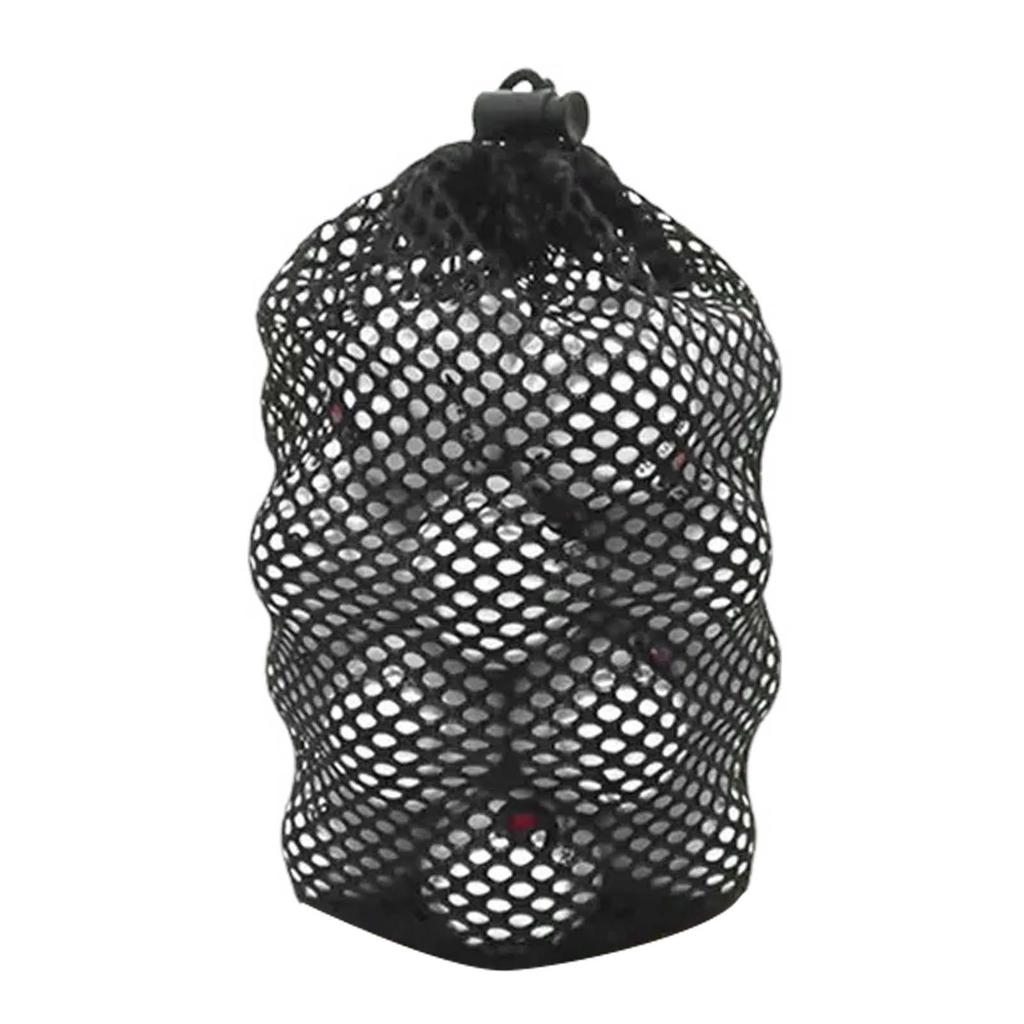 Black Golf Ball Pouch Bag with Durable Nylon Material Sports Mesh Net Bag Suitable for Outdoor Gyms Travel