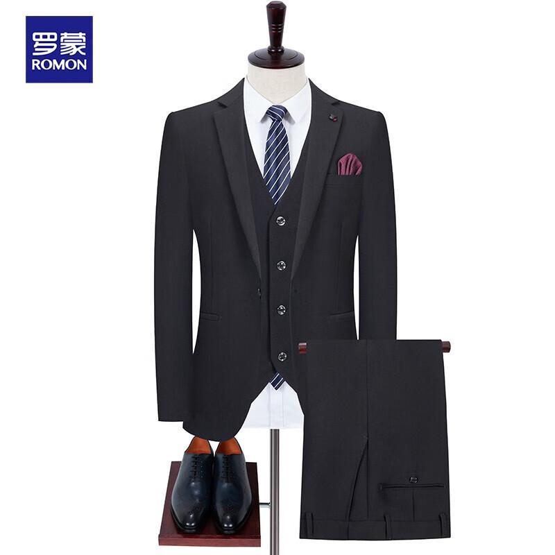 Romon Men s Slim Fit Three-Piece Formal Suit 2XL