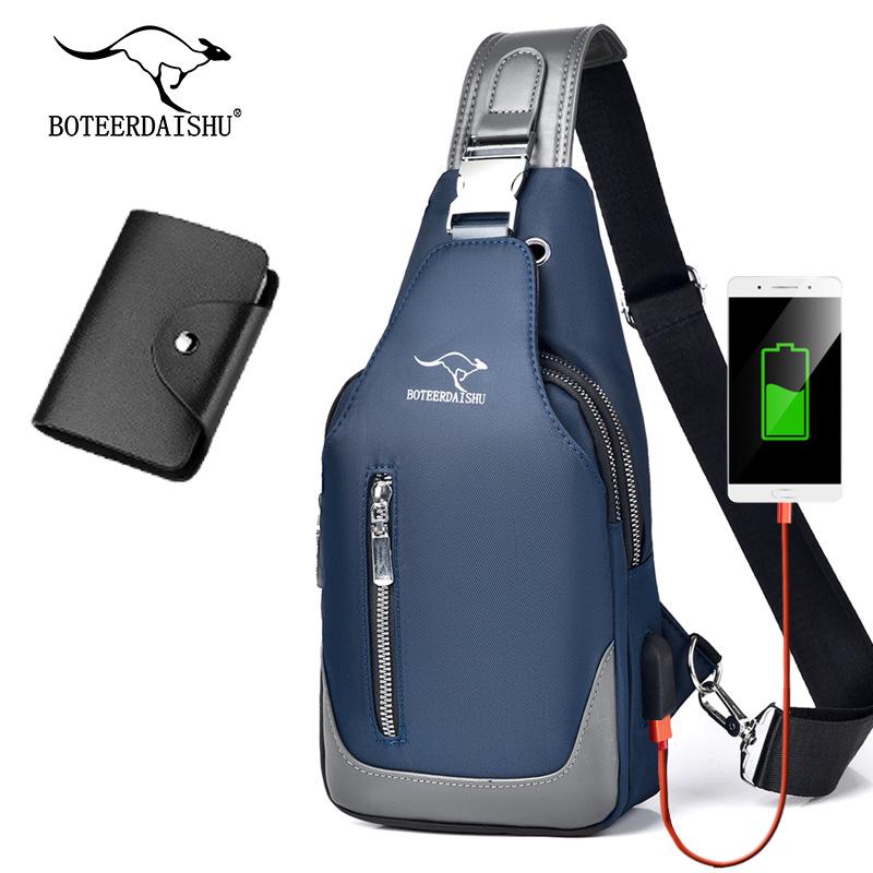 Męska wodoodporna torba crossbody z tkaniny Oxford - styl koreański, modna torba na jedno ramię