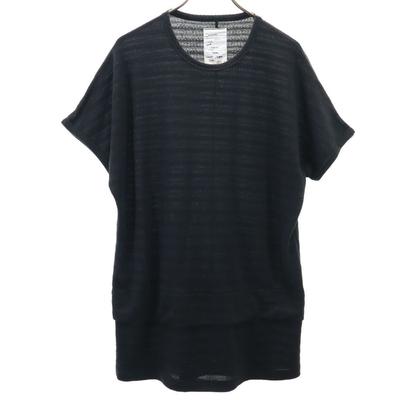 SHAREEF Made In Japan Short Sleeve Cut 1 Black Knit Women Used