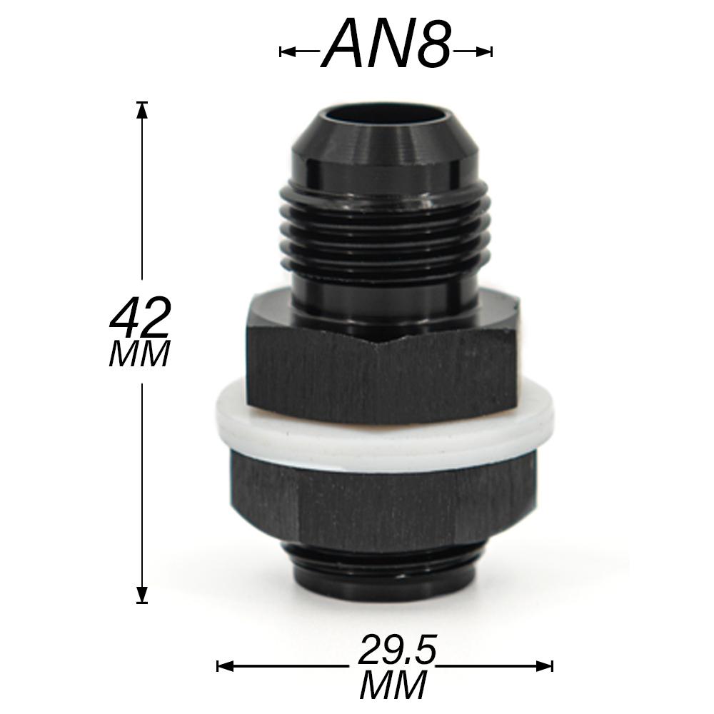AN6 AN8 AN10 AN12 Black Aluminum Bulkhead Fitting High Pressure Fuel Line Connector Car Accessories Fuel System Fittings7