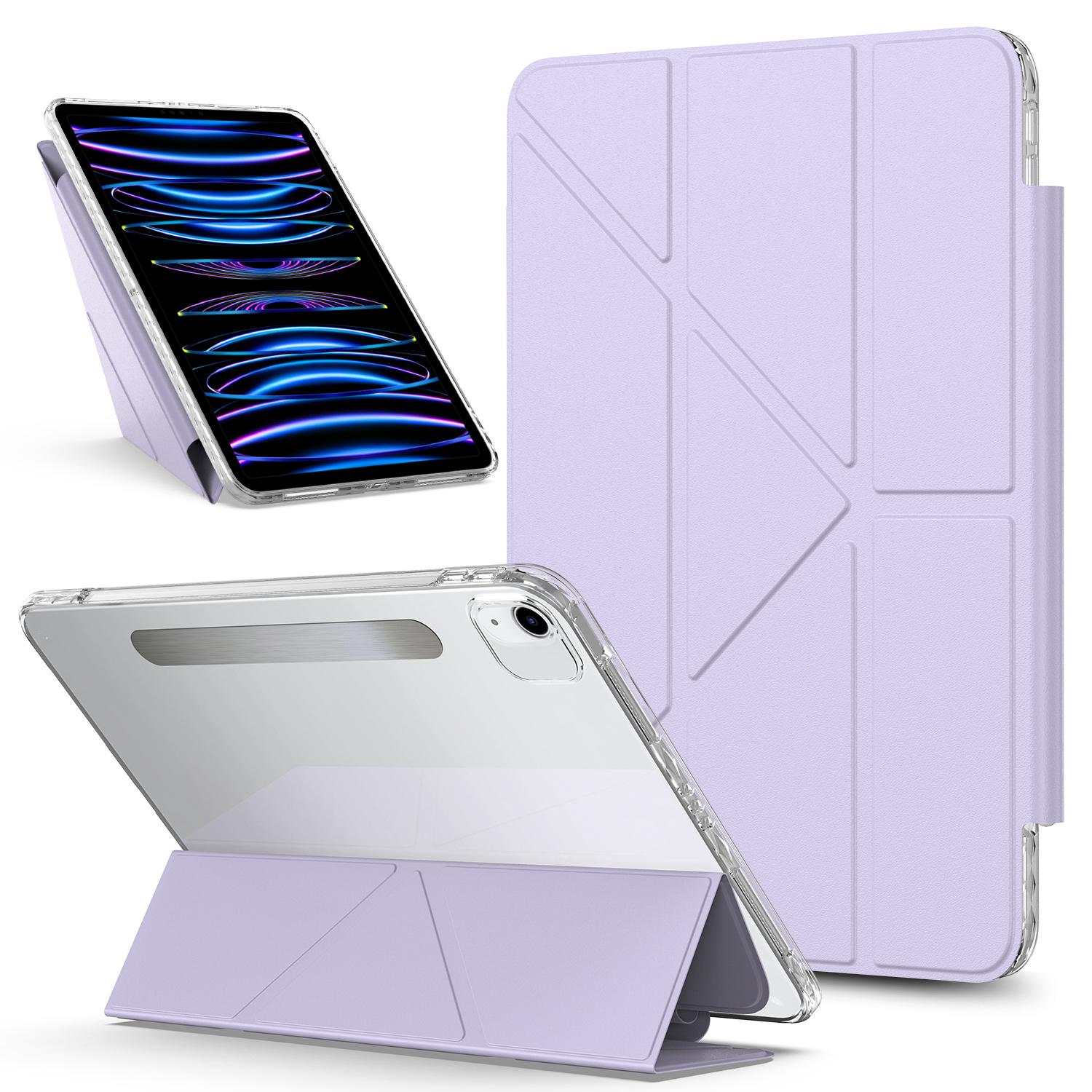 

Tablet Case For iPad Air 13 (2025)/(2024)/Pro 12.9-inch (2018) Stand Magnetic Detachable PU Leather Cover with Auto Wake/Sleep Purple