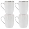 4x White Mugs for Drinking Coffee Tea Herbs Mug Set Gift Mug