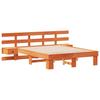 Bed Frame with Headboard Brown 120 x 190 cm Solid Pine Wood