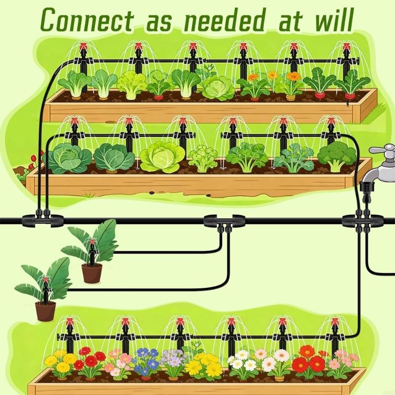 6Pcs Quick Connection Drip Irrigation 3/4Inch to 1/4Inch Adapter Faucet Joint Pipe B03E