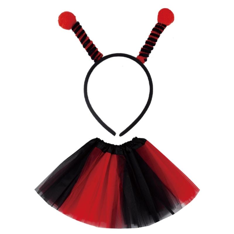 Girls Skirt Headband Outfits Tutu Short Skirt Headband Soft Tulle Girls Christmas Halloween Cosplay Costumes Mesh Skirt чёрный