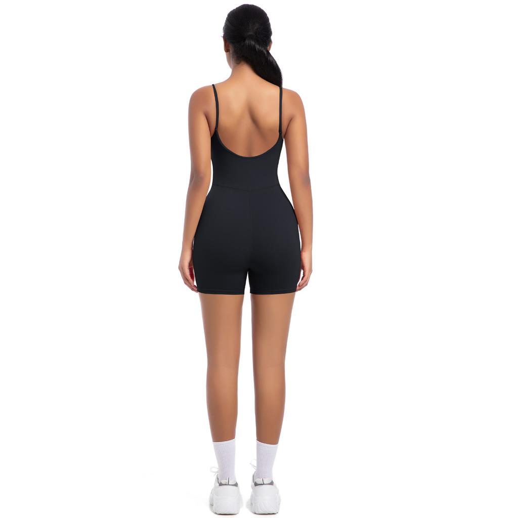 New Spring And Summer Nude Yoga Camisole Jumpsuit For Women's High-intensity Dance Fitness Sports Jumpsuit