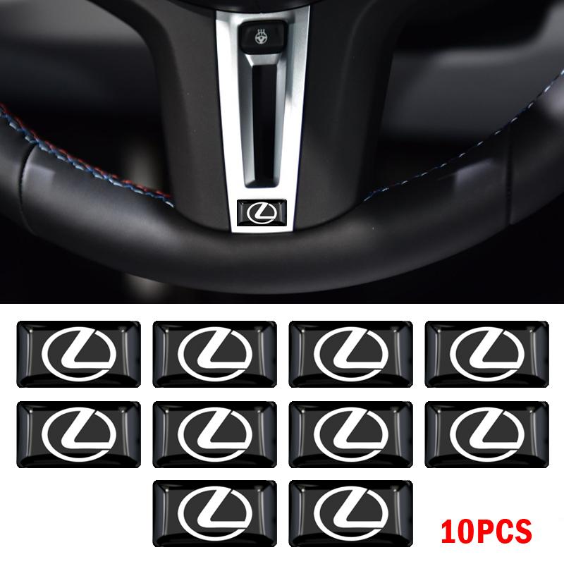

10 шт. Наклейка-значок на руль автомобиля, Декор салона для Lexus CT200H ES350 GX460 470 IS250 LS460 NX300 RX300 350 450H 2pcs