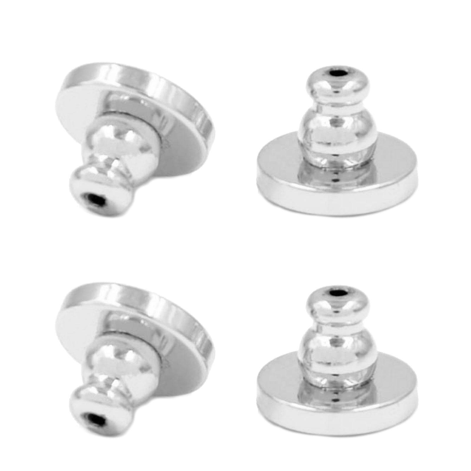 

4Pcs Locking Earring Backs Portable Ear Studs Stopper Easy to Use Earnuts DIY Jewelry Findings Tools Earrings Backings серебряный