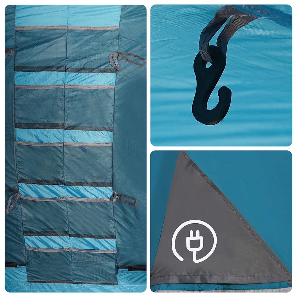 Tunnel Family Tent for 8 Persons Blue Waterproof