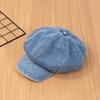 Denim Cotton Newsboy Hat Baker Boy Beret Flat Caps Womens Ladies Octagonal Hat
