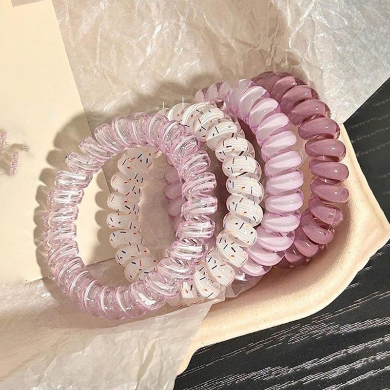 Stylish Korean Telephone Cord Hair Band Strong Elasticity Comfortable And Water Proof Ponytail Holder Hair Accessories