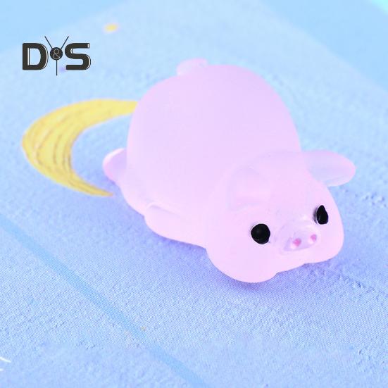 6ks Poutavé prase Socha Ornament Carving Technology Cute Glow Pig Mini Portrait Mini Fairy Garden Landscape