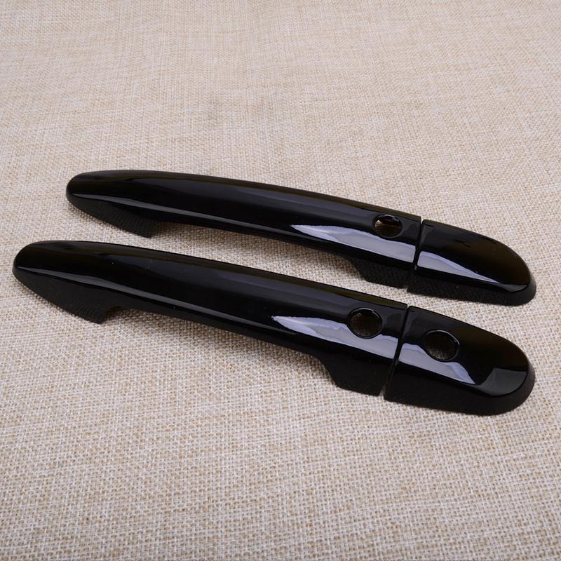 Side Door Handle Cover Trim with Smart Key Hole Fit for Mazda CX-5 SUV 2013-2017 2018      Glossy Black ABS