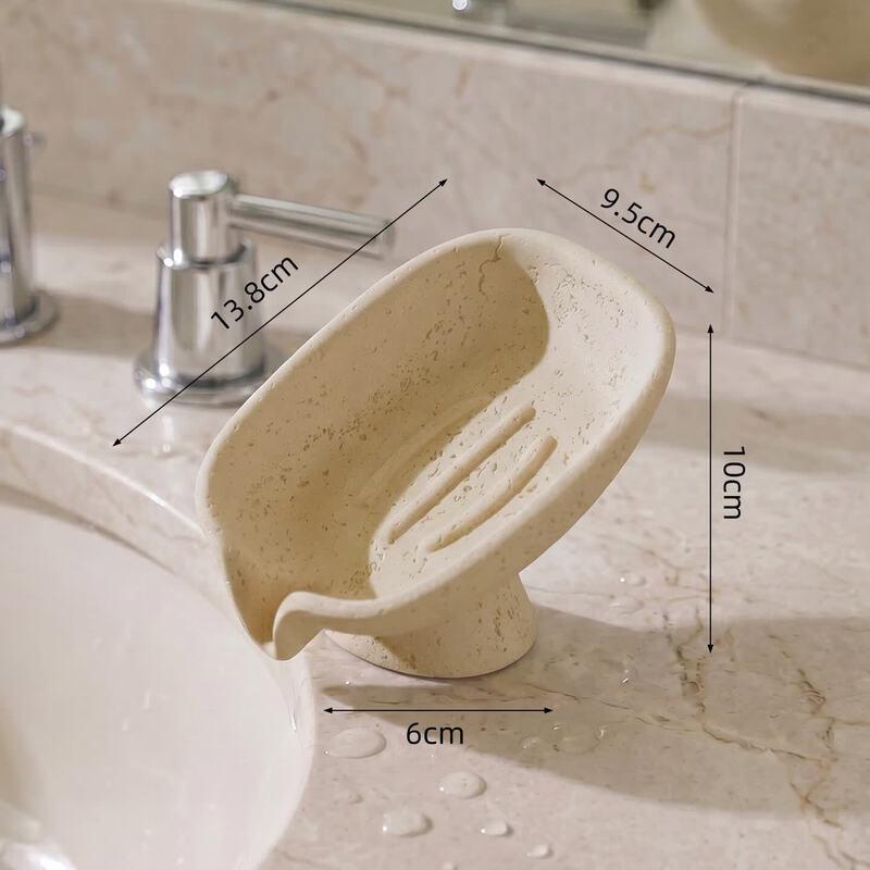 LIEI Travertine Lotus Leaf Draining Soap Dish